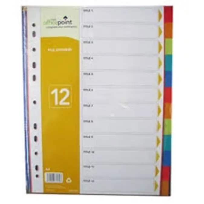 Office Point File Divider  Pvc 12Set Fild W-O No